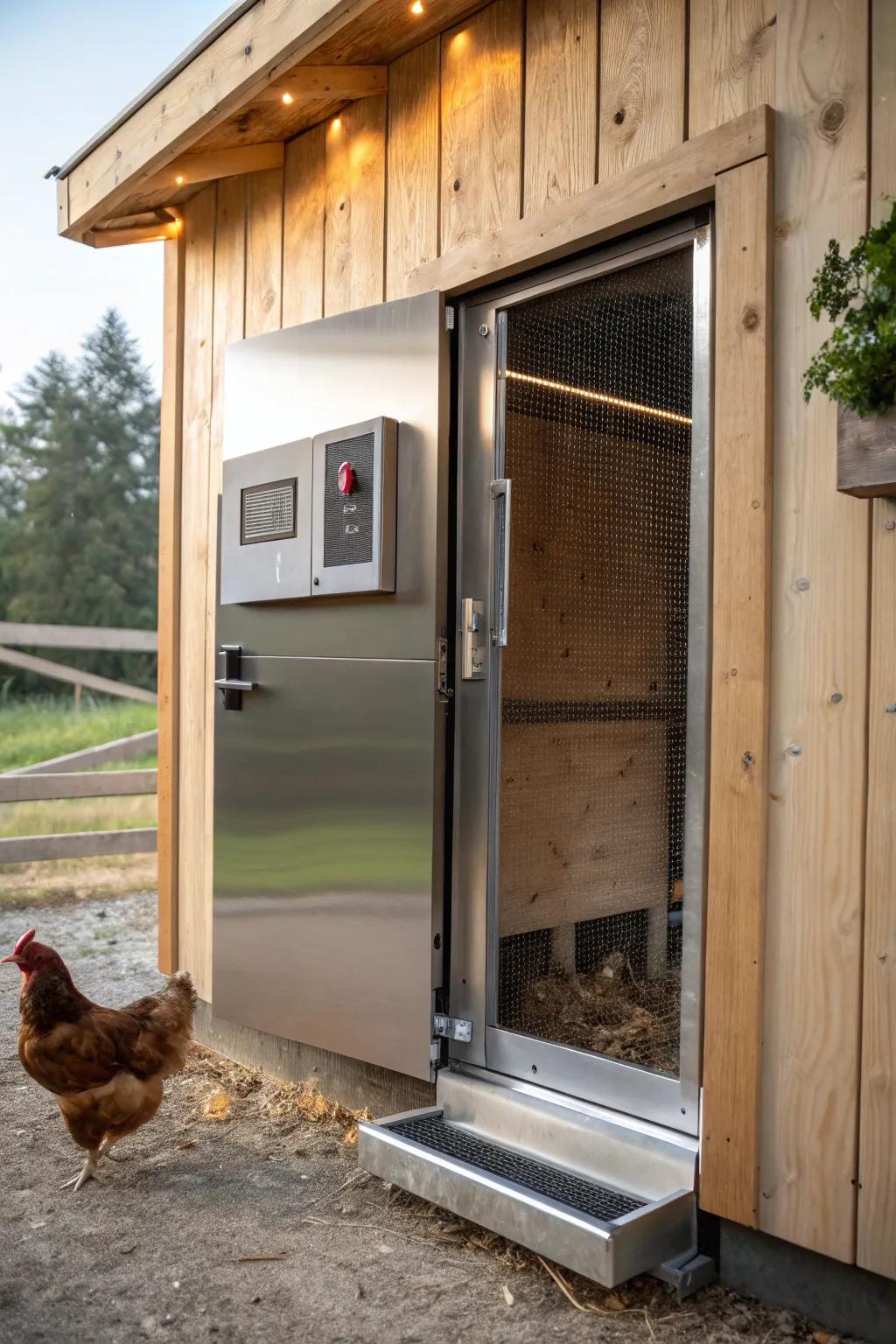 Elevate your chicken coop with a touch of modern convenience.