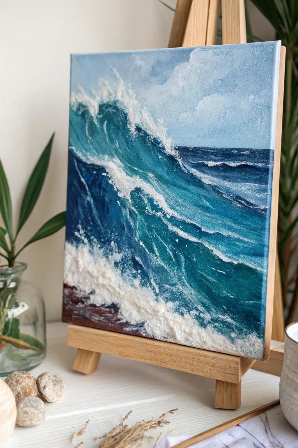 Dive into the artistry of dynamic ocean waves, where every stroke tells a story of the sea's ever-changing beauty.