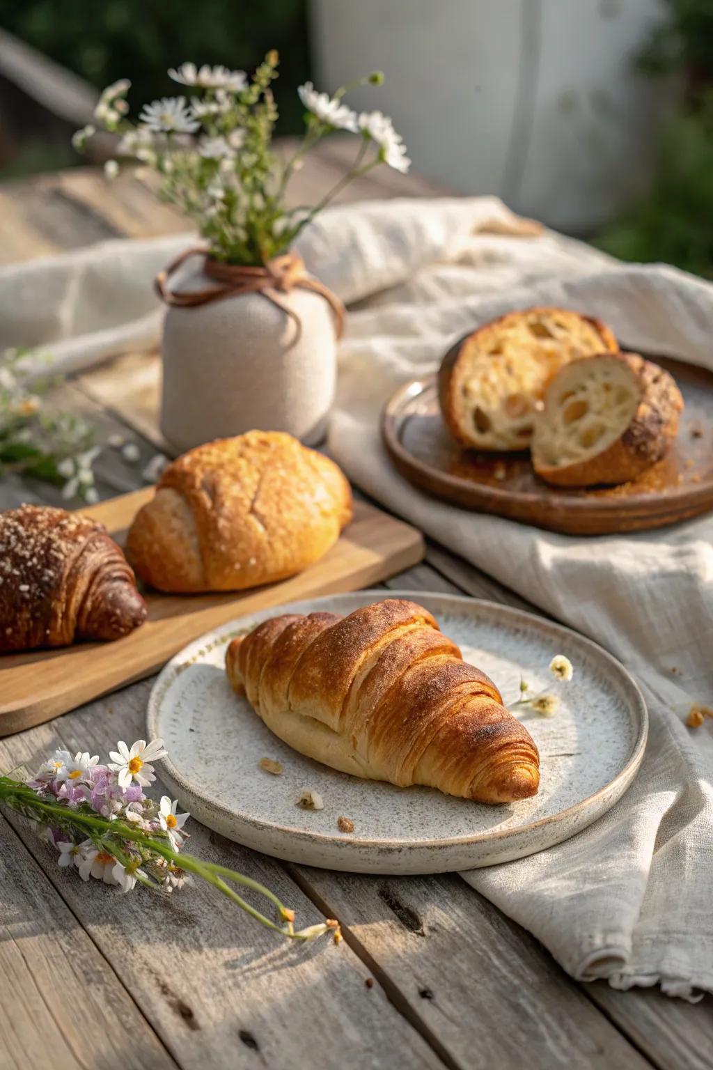 Indulge in the simplicity of artisanal breadsâperfect for a cozy brunch moment.