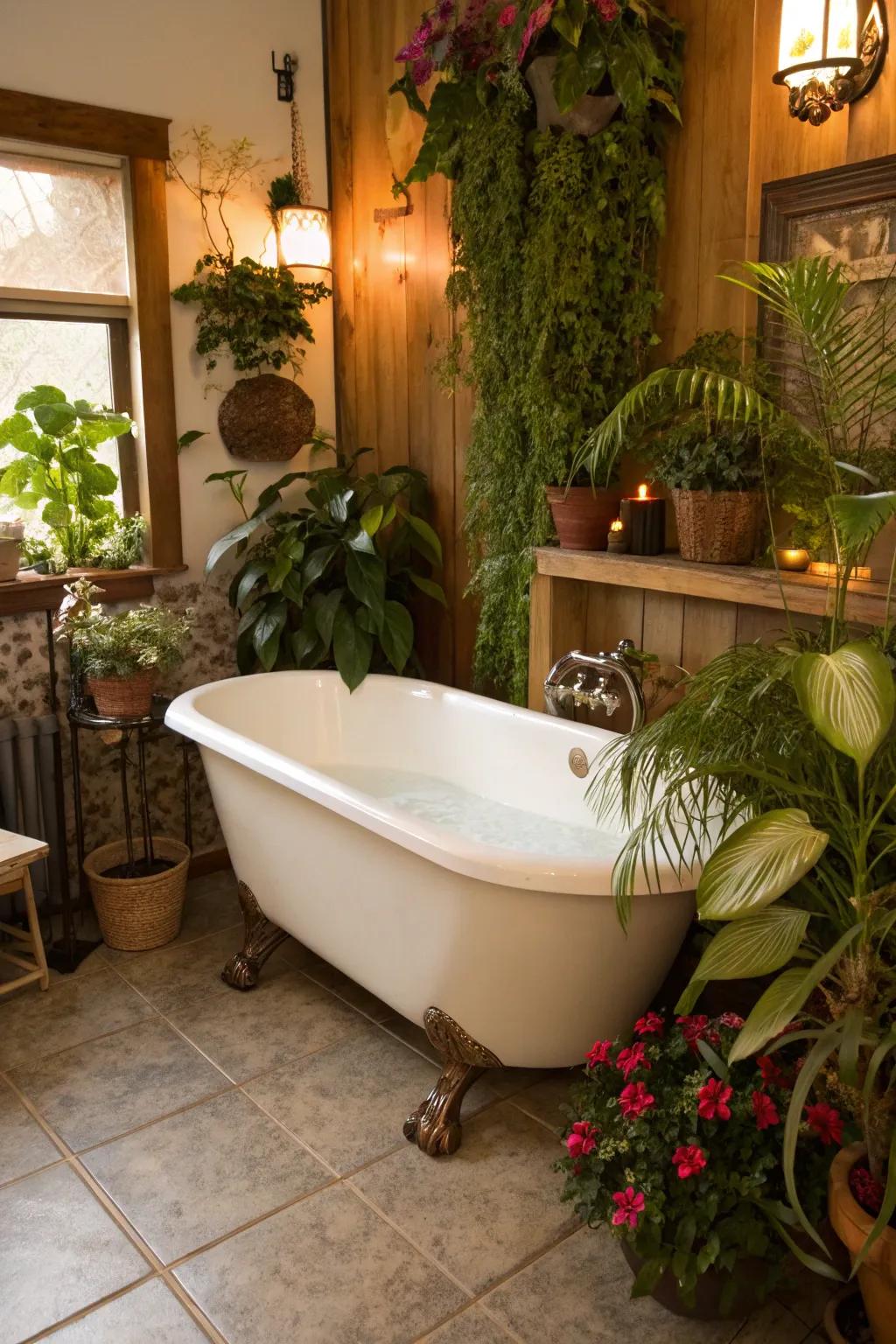 Transform your bathroom into a green oasis.