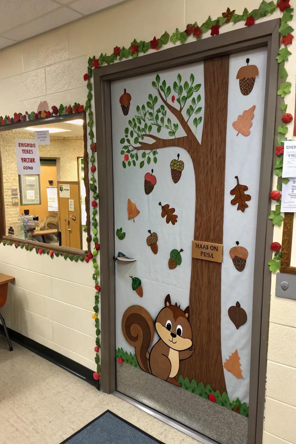 A squirrel-themed door showing appreciation