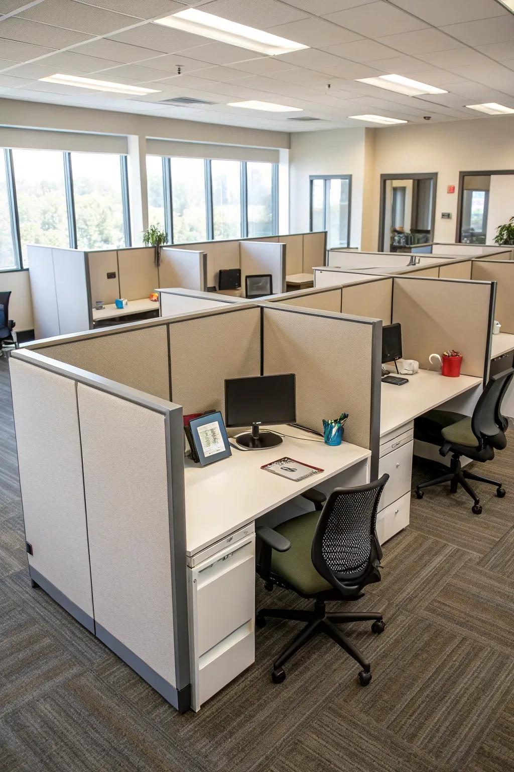 Creative layouts can transform your cubicle into a private haven.