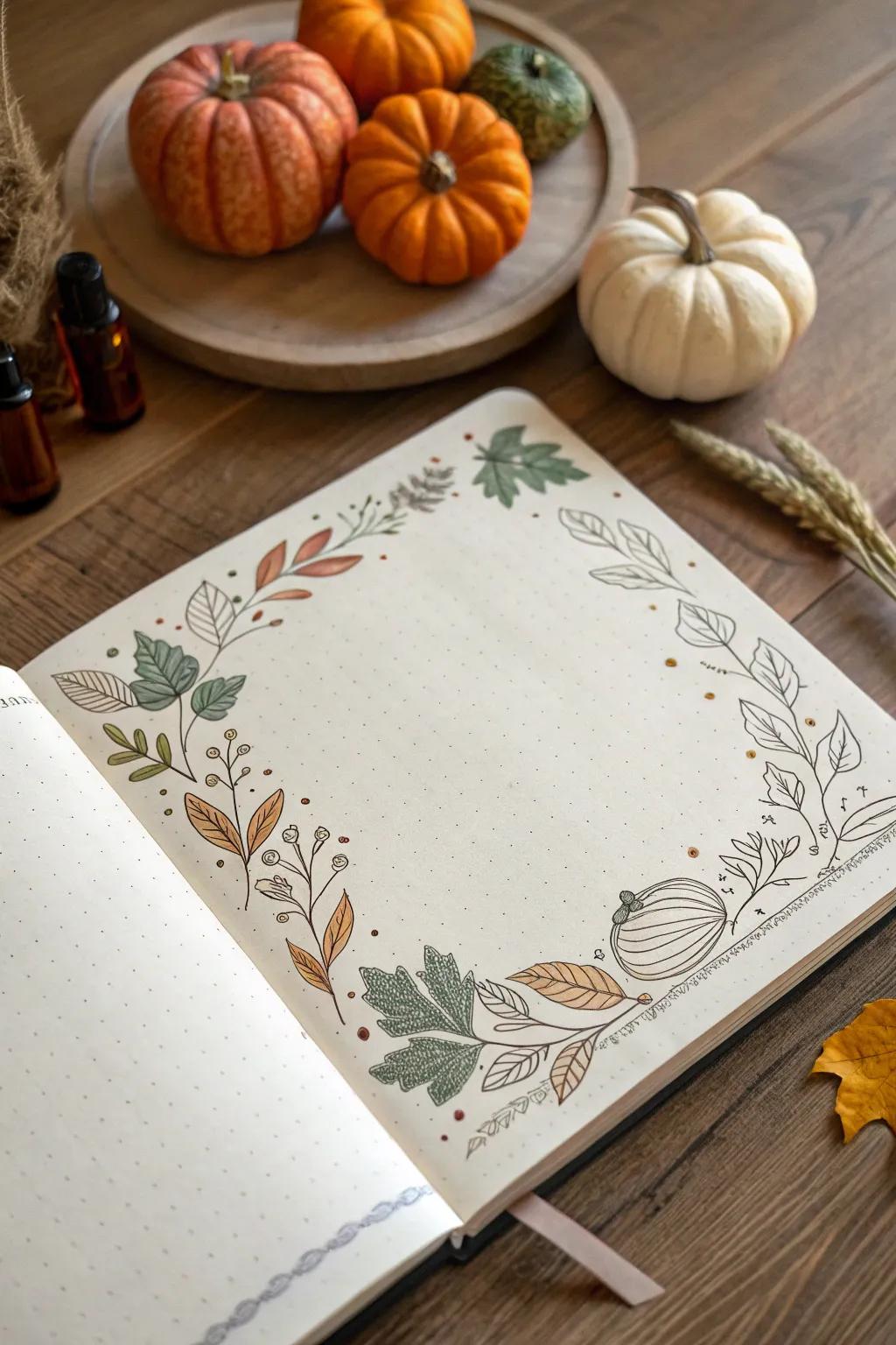 Frame your thoughts with the cozy embrace of autumn. ðð #OctoberBujo #ScandiBoho