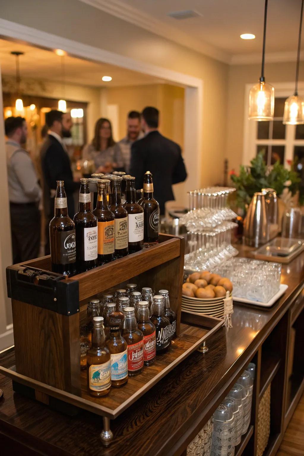 Sophisticated drink station with craft beverages