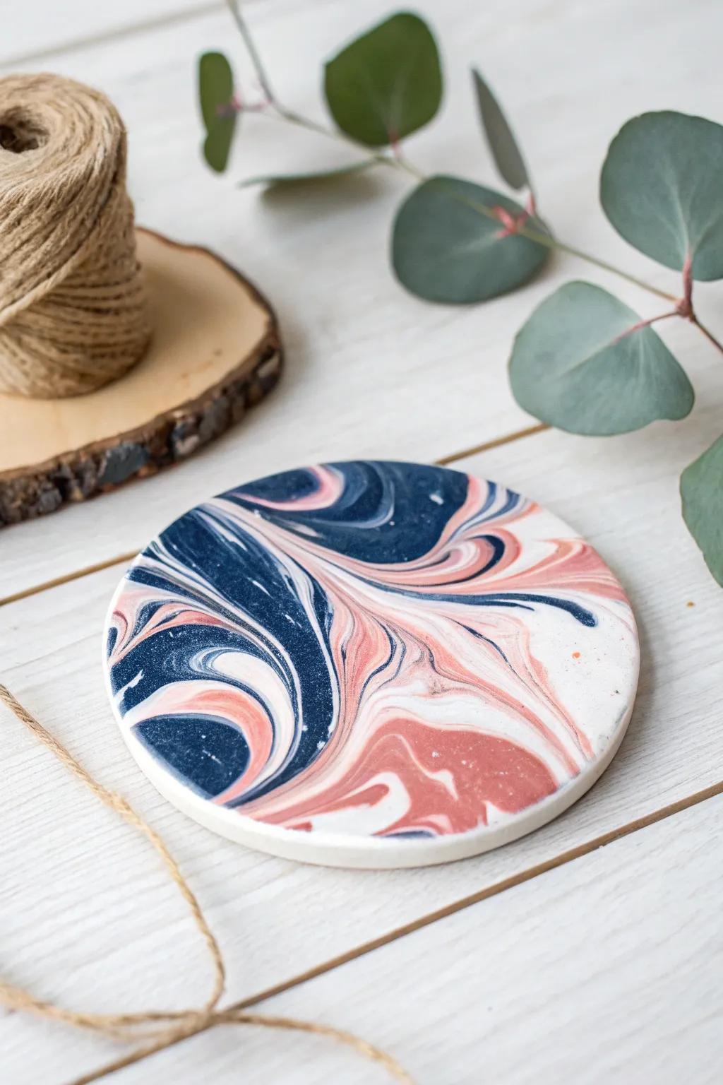 Transform ordinary tiles into chic marble effect coasters with just a splash of creativity!