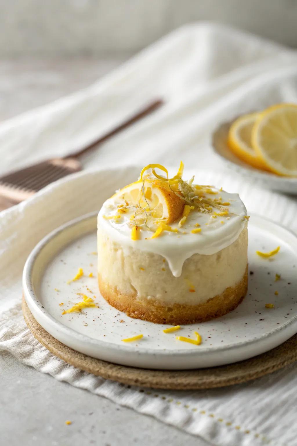 Embrace the zest of life with a citrus-kissed mini cake, perfect for Mother's Day indulgence.