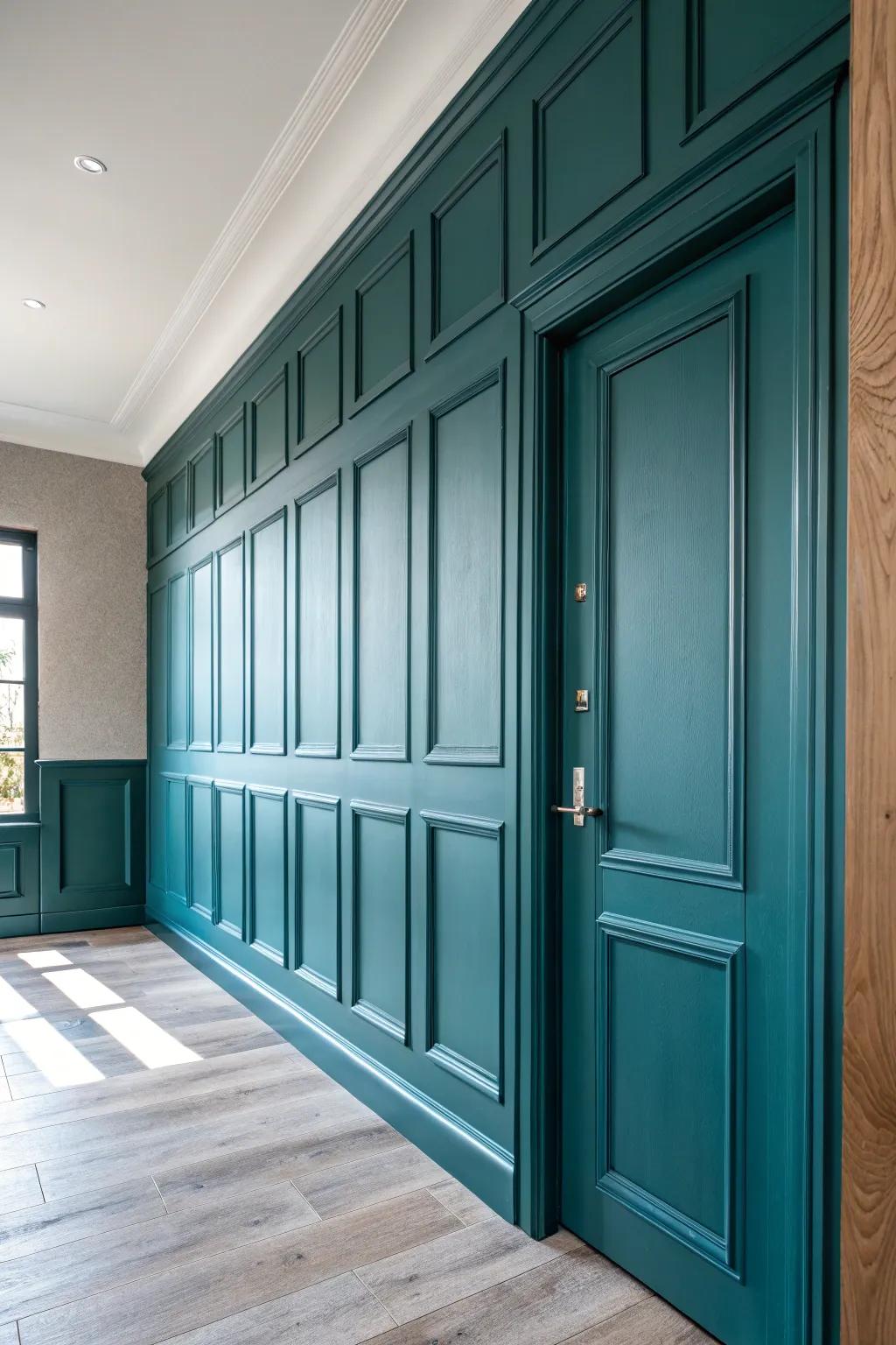 Transform your entryway with daring, bold colors that make a statement. Embrace the unexpected with deep teal.