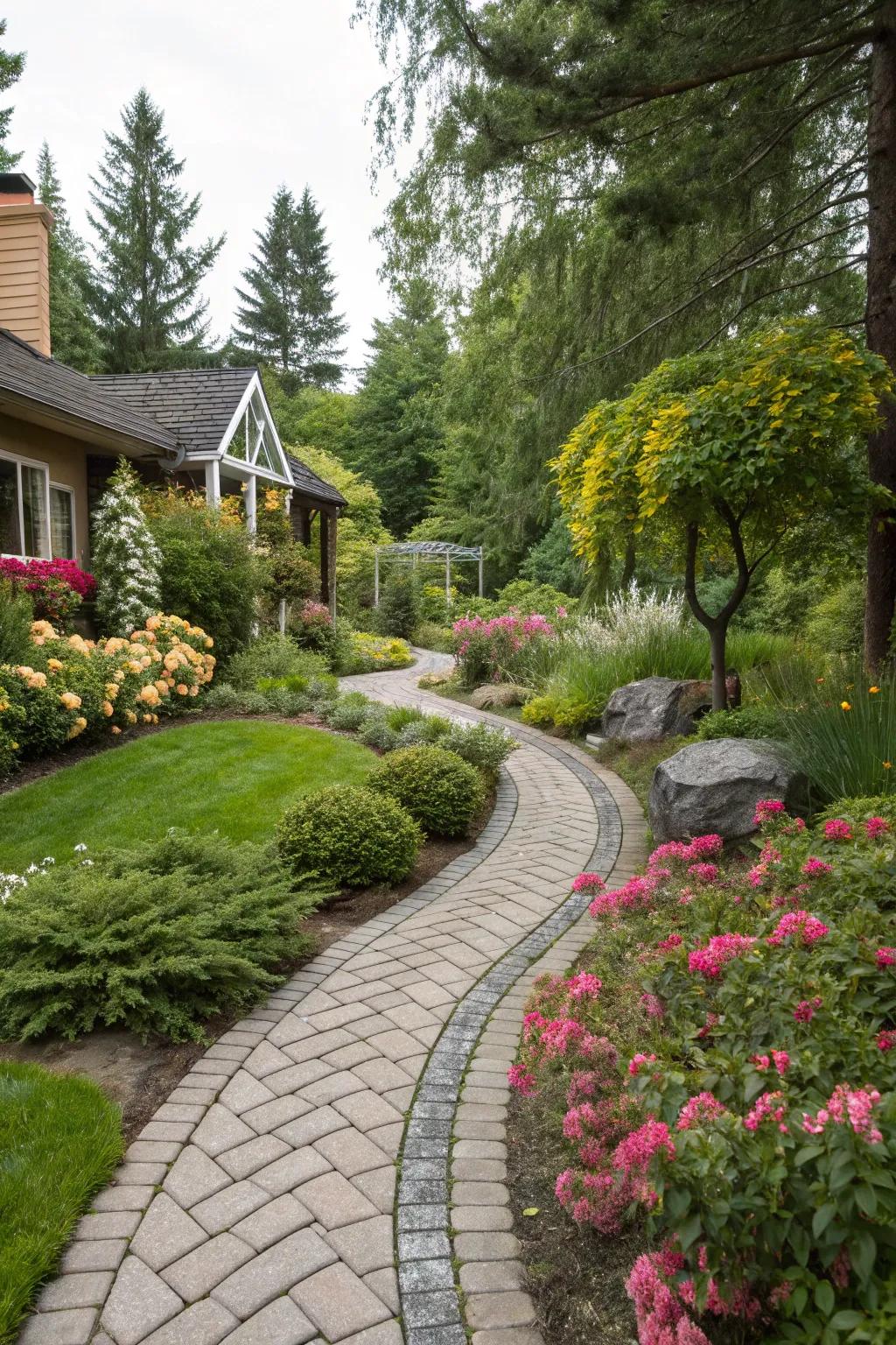 A winding stone walkway that invites exploration.