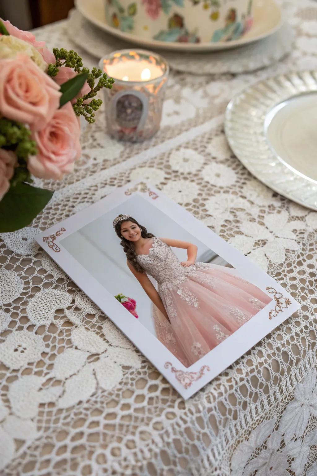 A personalized invitation with a photo, adding a personal touch.