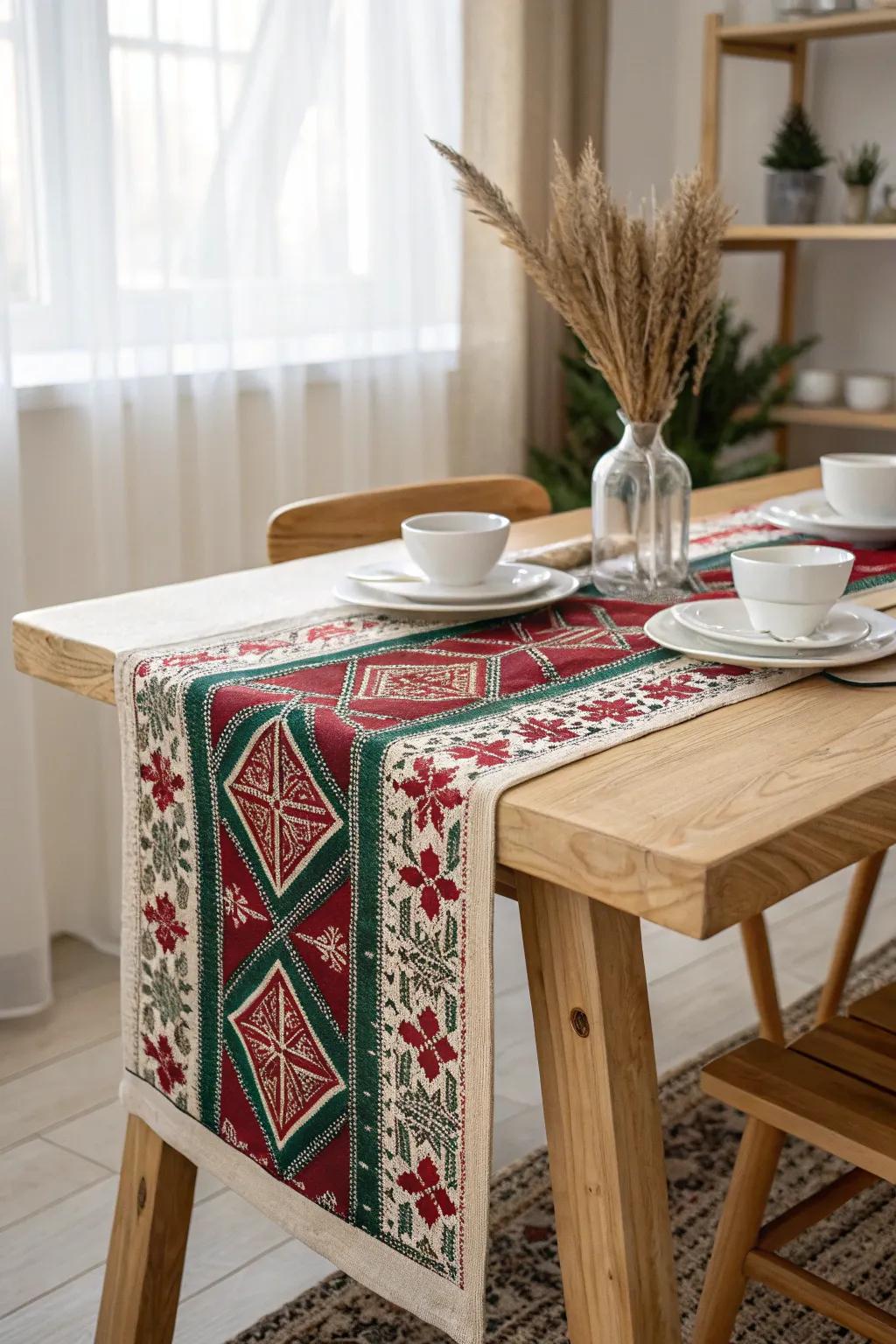Transform your holiday table with a stunning handmade paper runner that brings festive cheer and Scandinavian simplicity.