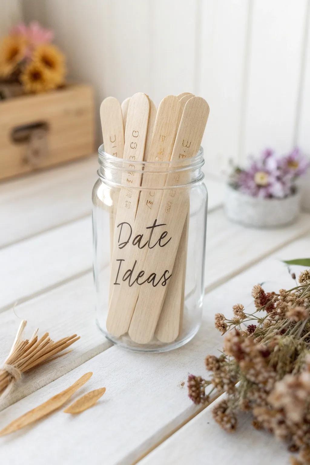 Capture spontaneous romance with a DIY Date Night Jar, where every stick holds a new adventure!