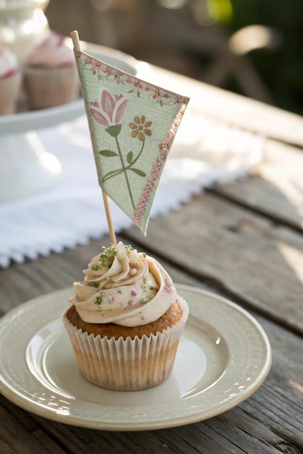 Add a touch of elegance to your tea party treats with handcrafted decorative food flags. ð¿â¨