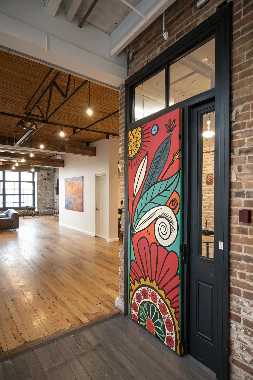 Painted doors offer a canvas for personal expression in your loft.