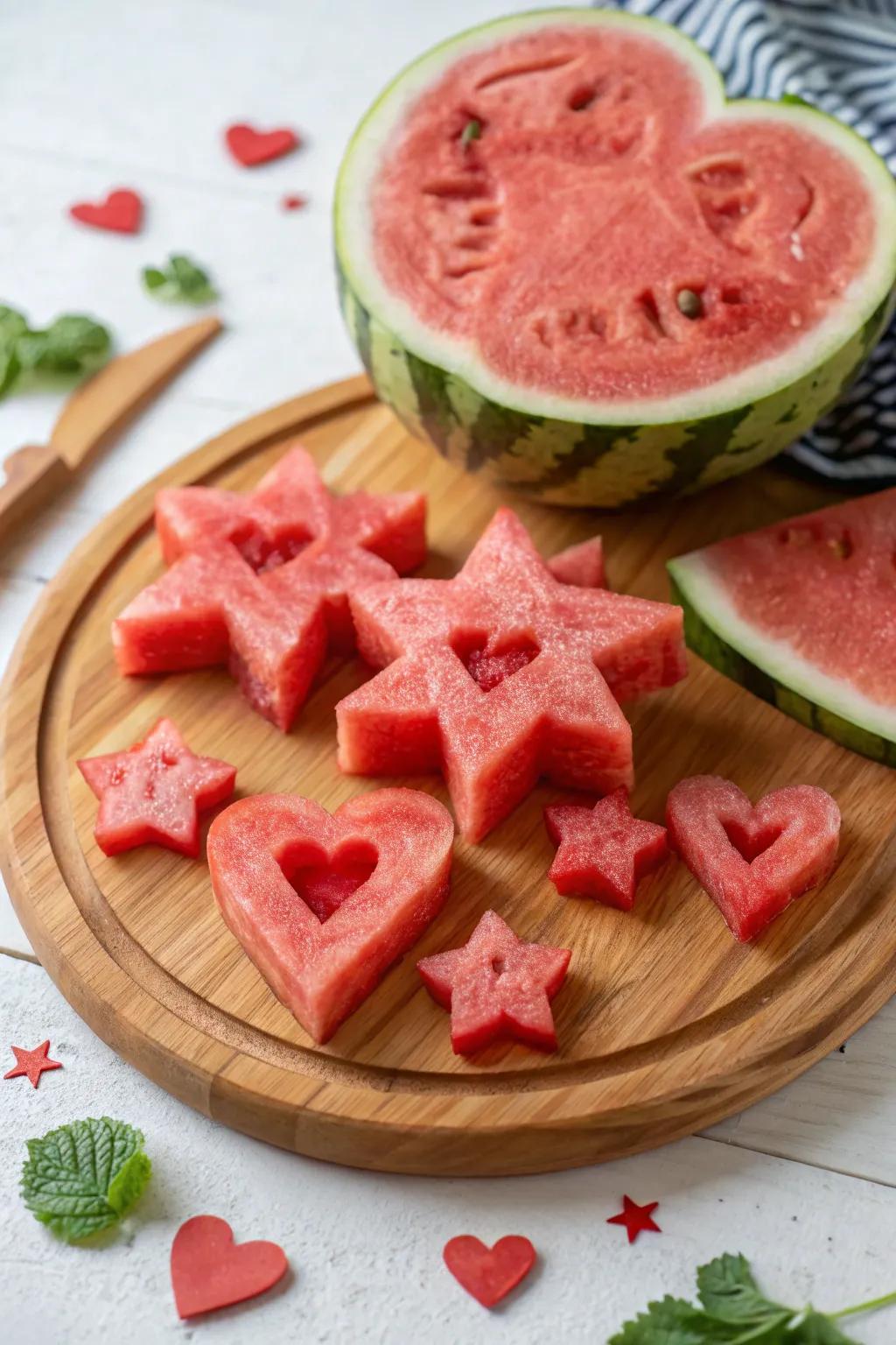 Whimsical watermelon art perfect for any occasion.