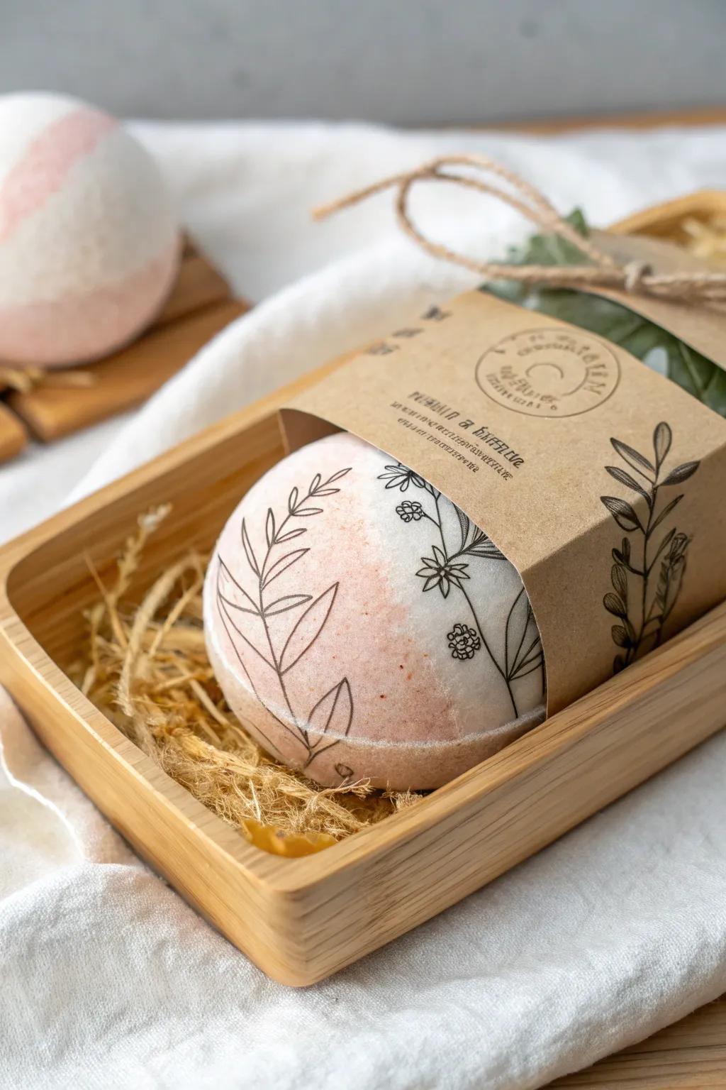 Embrace the seasons with our limited-edition bath bomb packagingâwhere simplicity meets natural elegance.