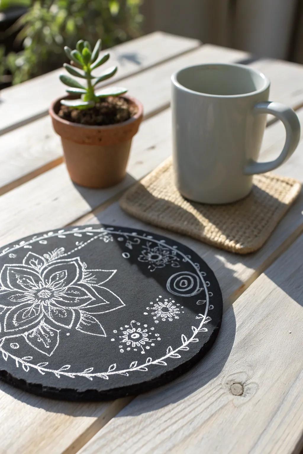 Craft your own story with versatile chalkboard coastersâwhere creativity meets minimalist elegance.