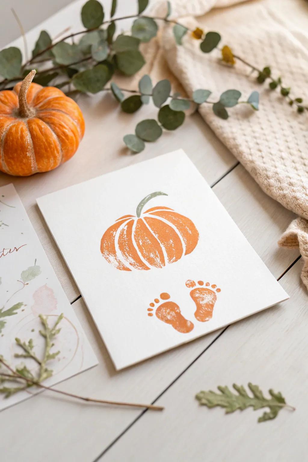 Capture the cuteness of Halloween with this sweet and simple pumpkin bum print!