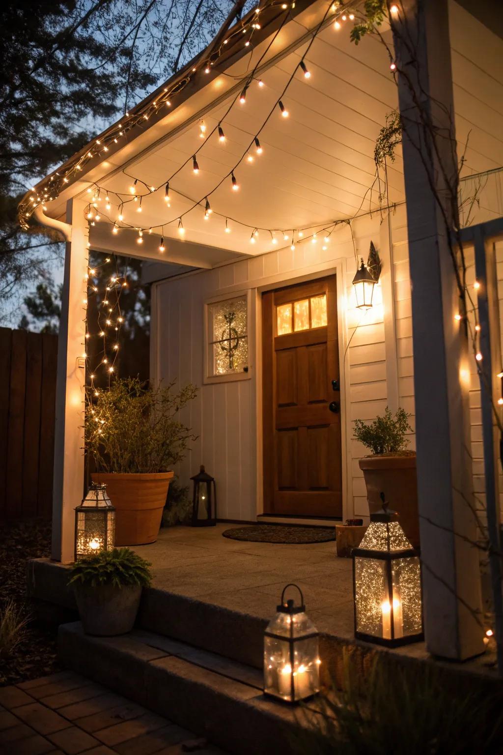 Create a warm ambiance with charming lighting.