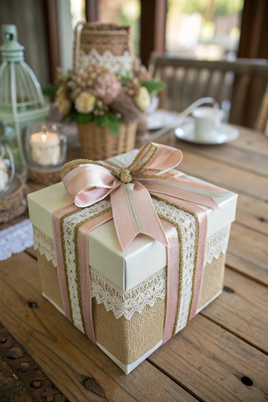 Elevate your gift-giving with the art of ribbon layering - a touch of beauty in simplicity.