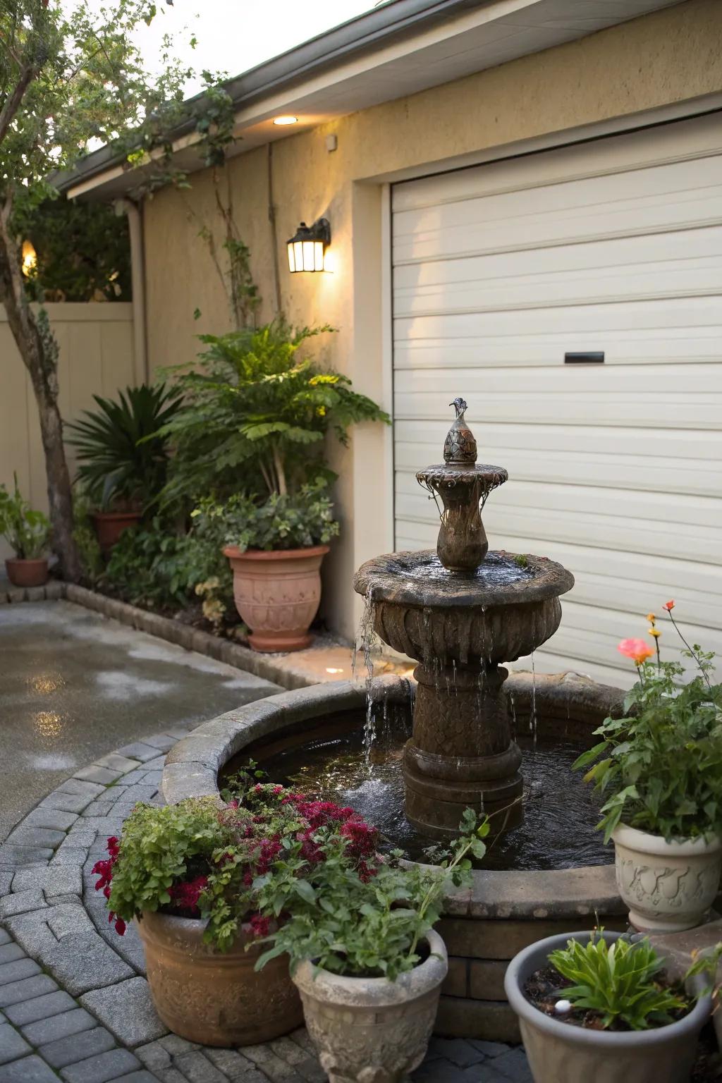A water feature adding serenity and appeal.