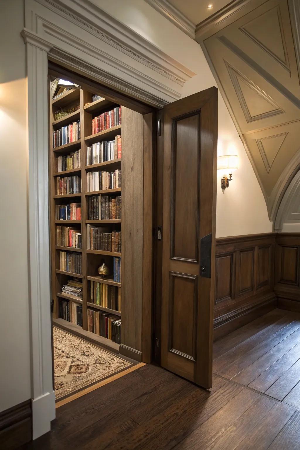 Hidden doors add intrigue and sophistication to loft spaces.