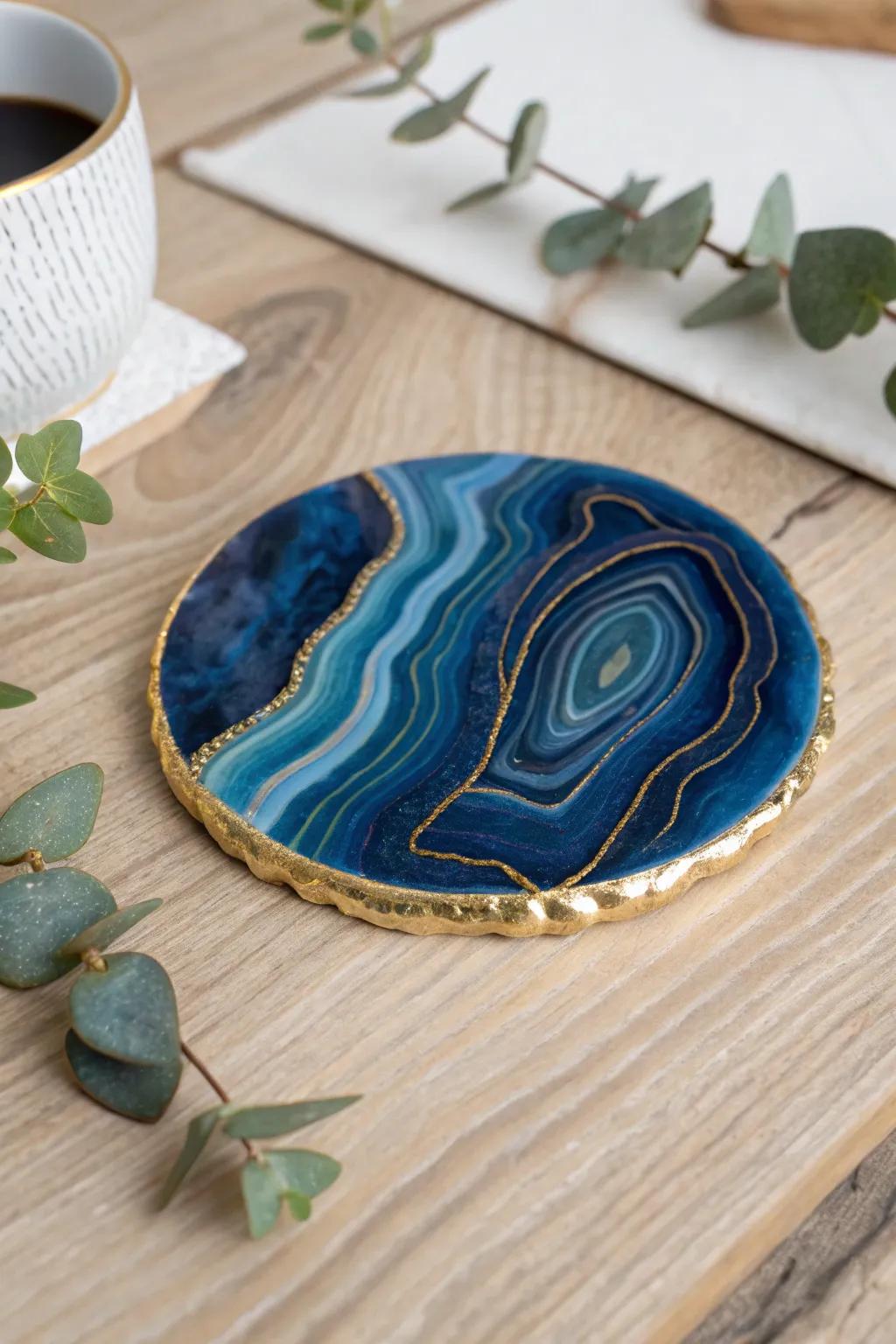 Transform your table setting with these DIY faux agate coastersâluxury and elegance crafted with your own hands.