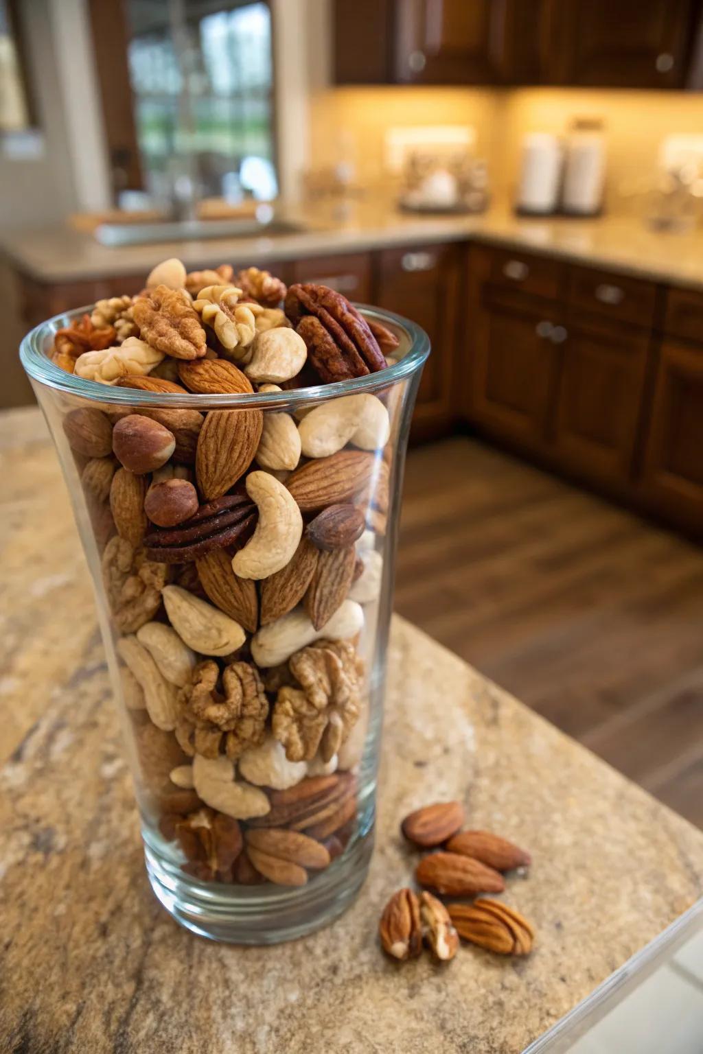 Mixed nuts offer texture and earthiness.