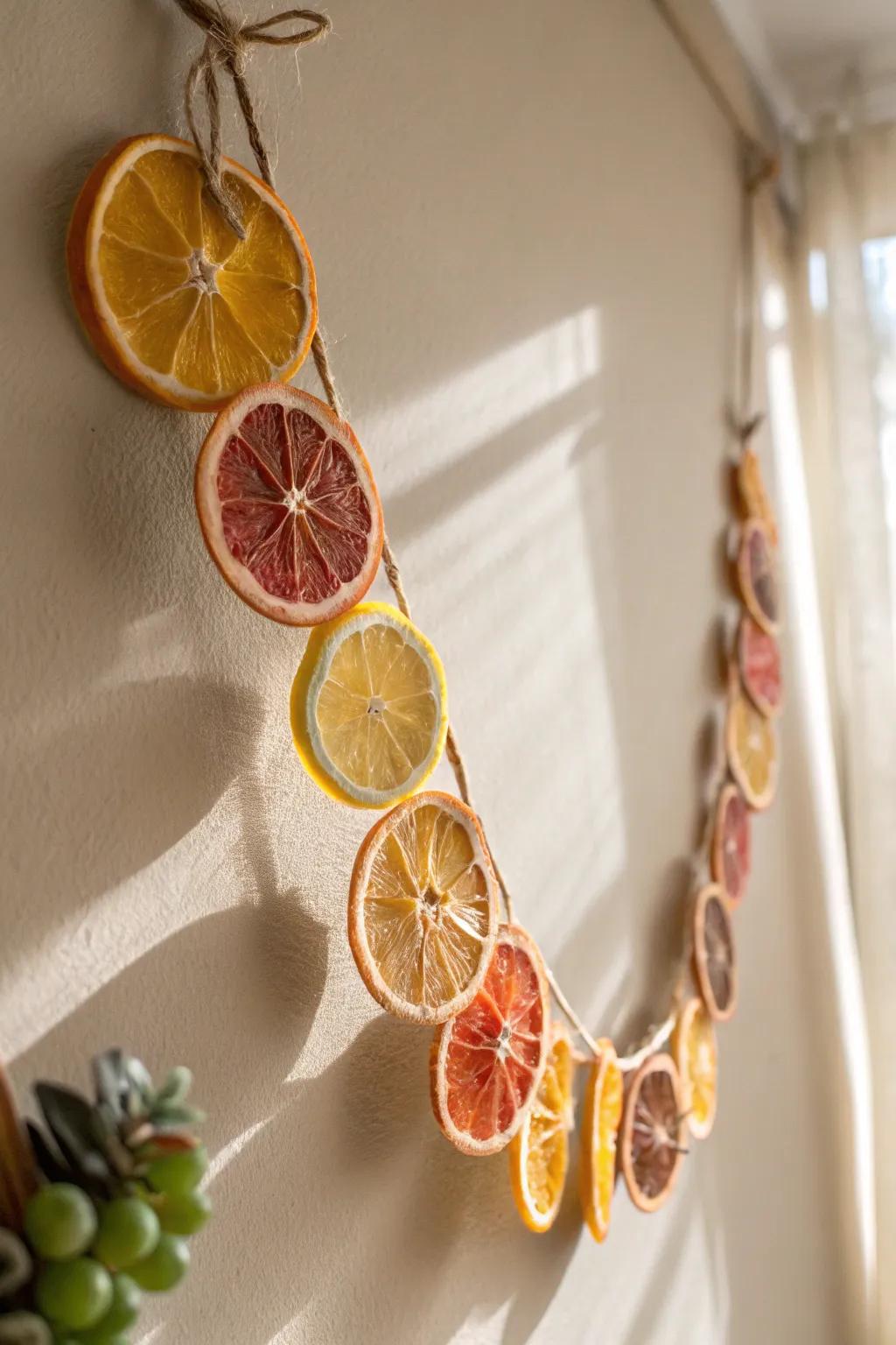 Add a touch of natural beauty to your New Year's decor with a charming dried citrus garland!