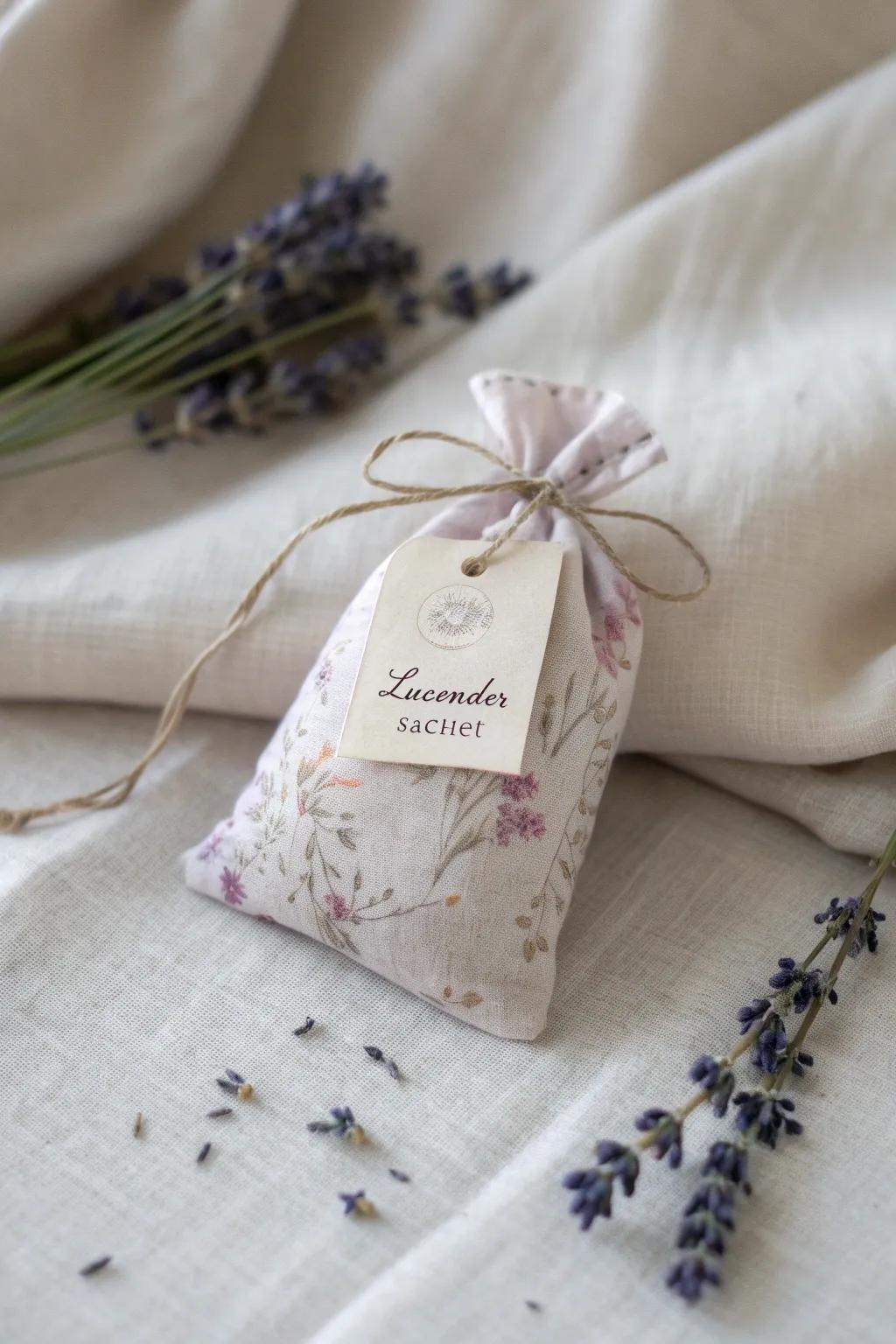 Delight your guests with handcrafted lavender sachets, a soothing touch for any baby shower.