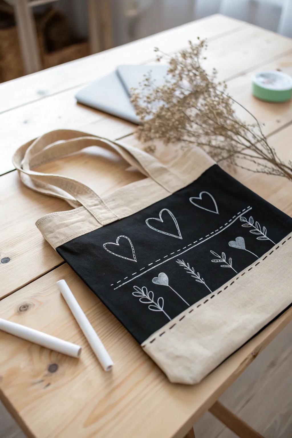 Transform your Valentine's bag into a canvas for creativity with chalkboard paint magic!