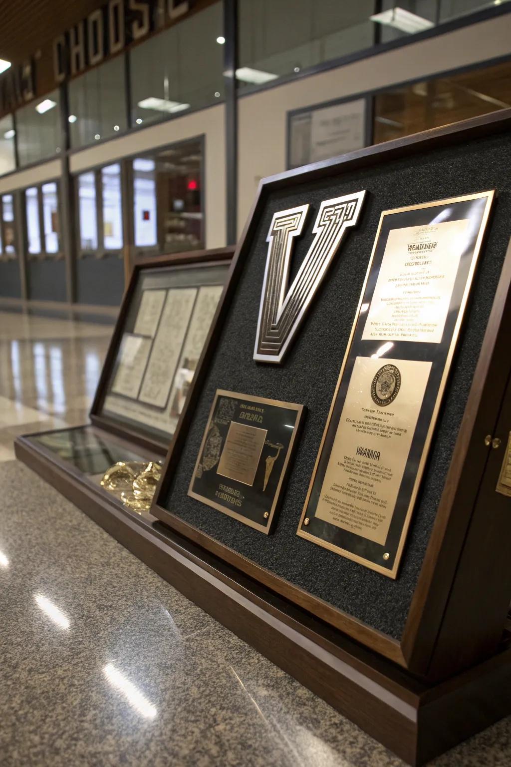 Honoring achievements with detailed plaques.