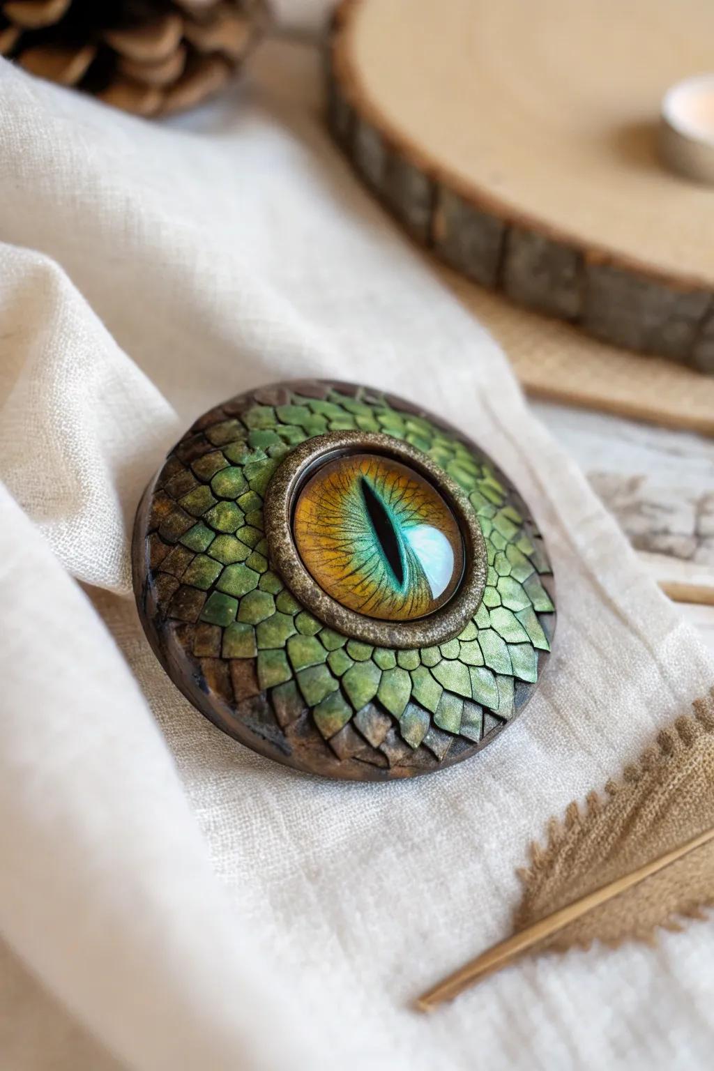 Embrace the allure of fantasy with a handcrafted dragon eye, where simplicity meets magic.