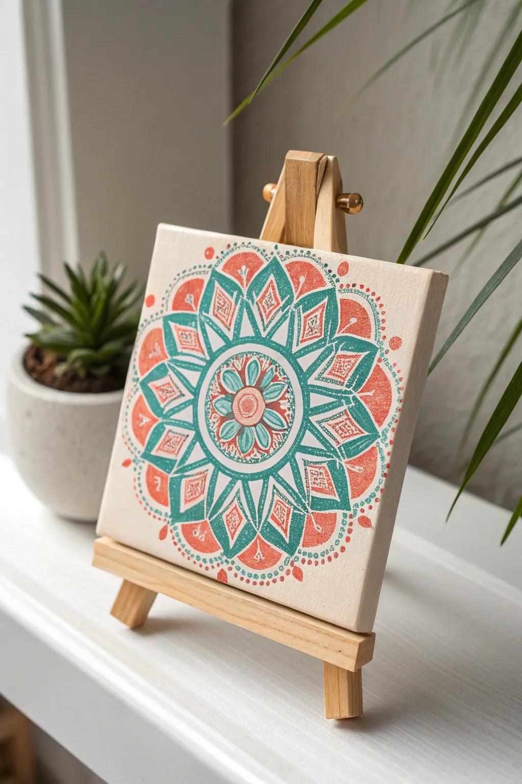 Embrace tranquility with a vibrant mandala masterpiece.