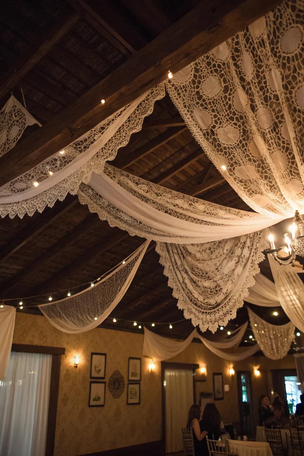 Vintage lace adds a soft, romantic touch to your decor.