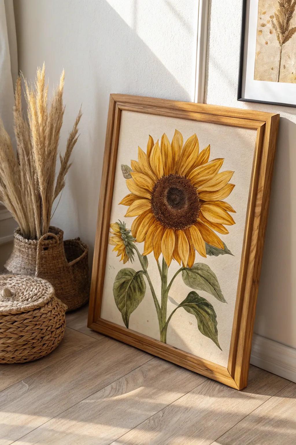 Bring warmth and joy into any space with a touch of sunflower magic. ð»â¨ #ScandinavianBoho #SunflowerArt