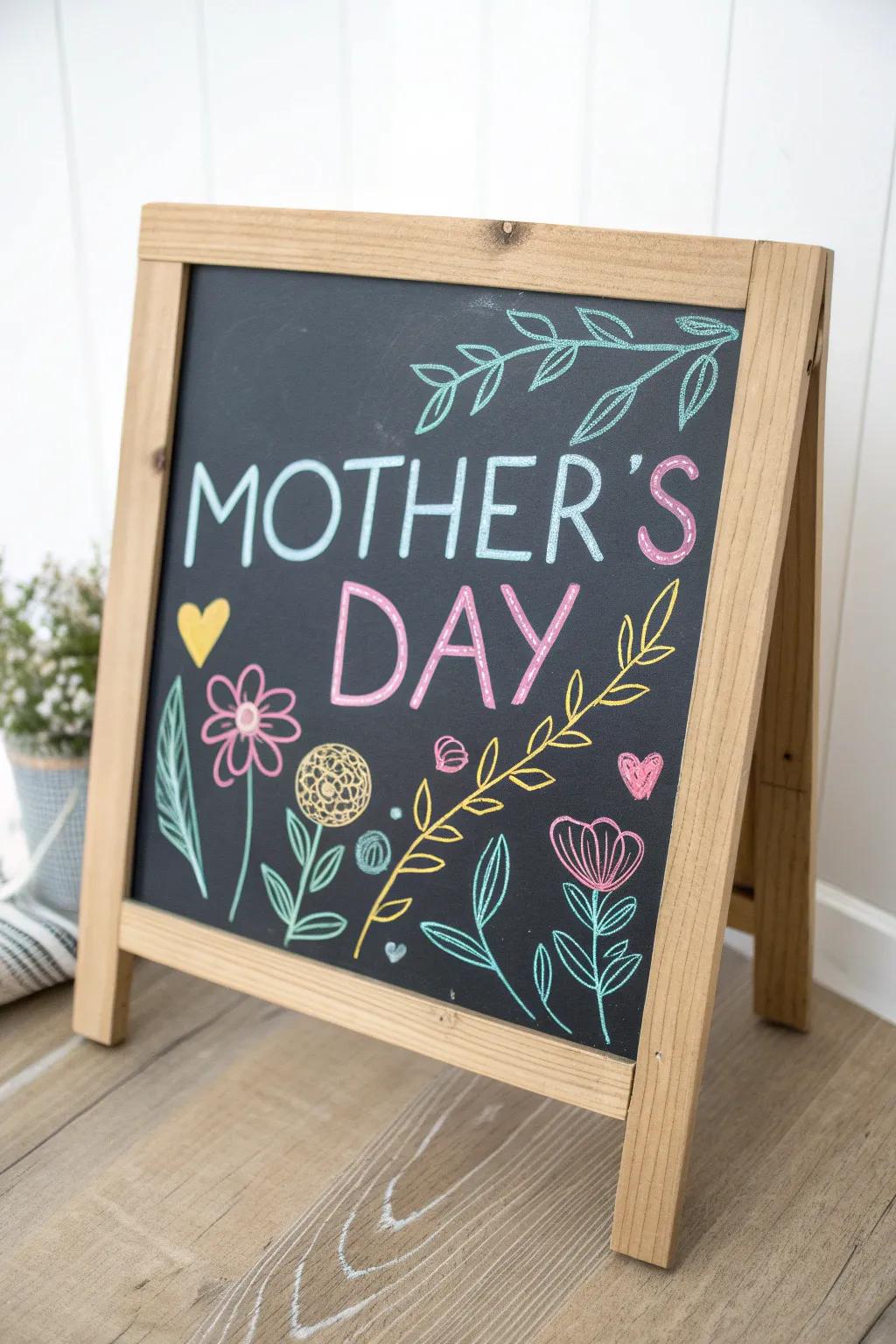 Brighten up Mother's Day with colorful chalkboard messages that celebrate simplicity and natural beauty.