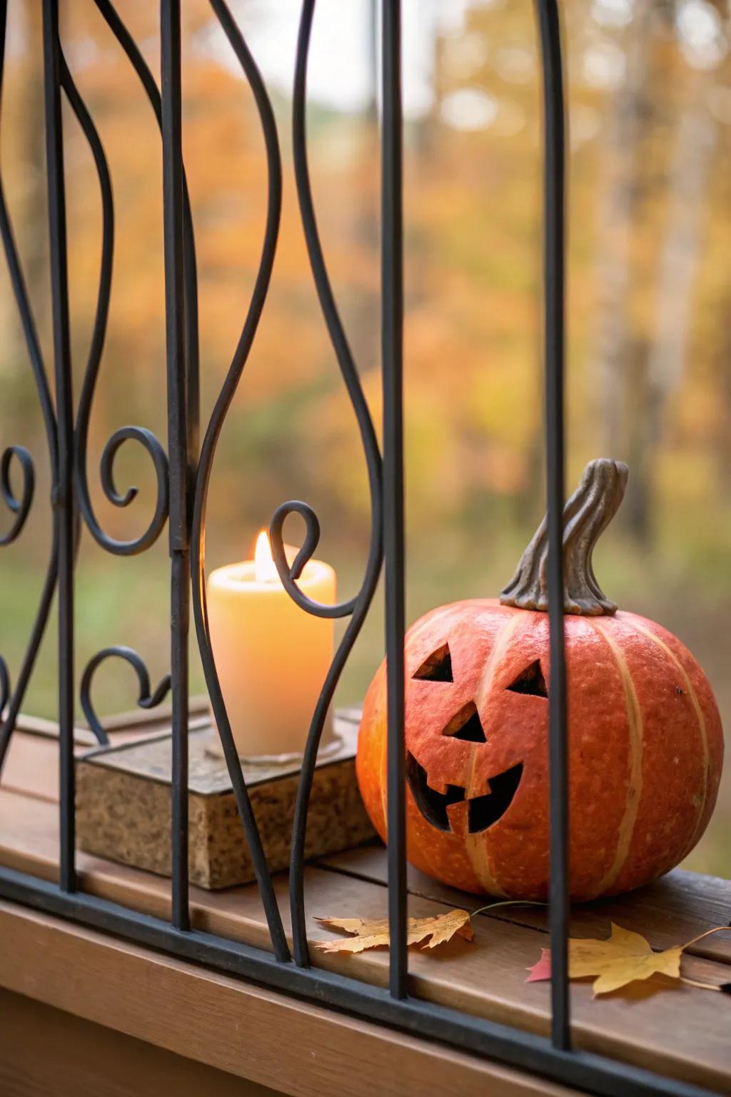 Add a fun twist to your Halloween decor with a cheeky pumpkin behind bars! ðð
