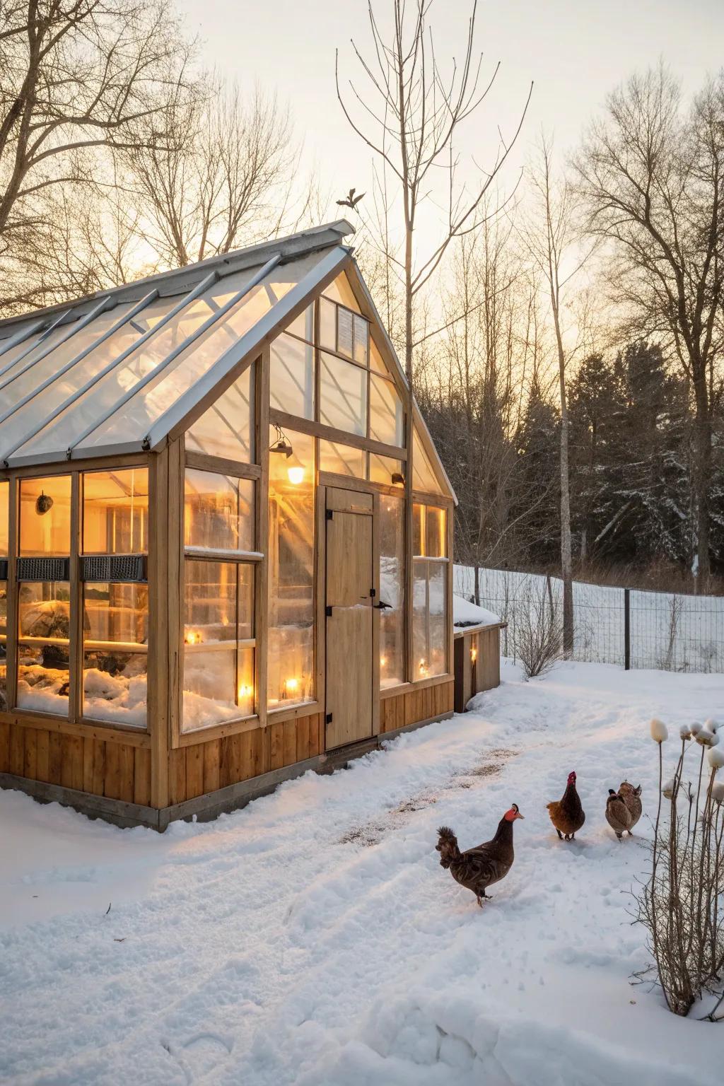 Transform your backyard into a Greenhouse Chicken Oasis this winterâwhere style meets warmth.