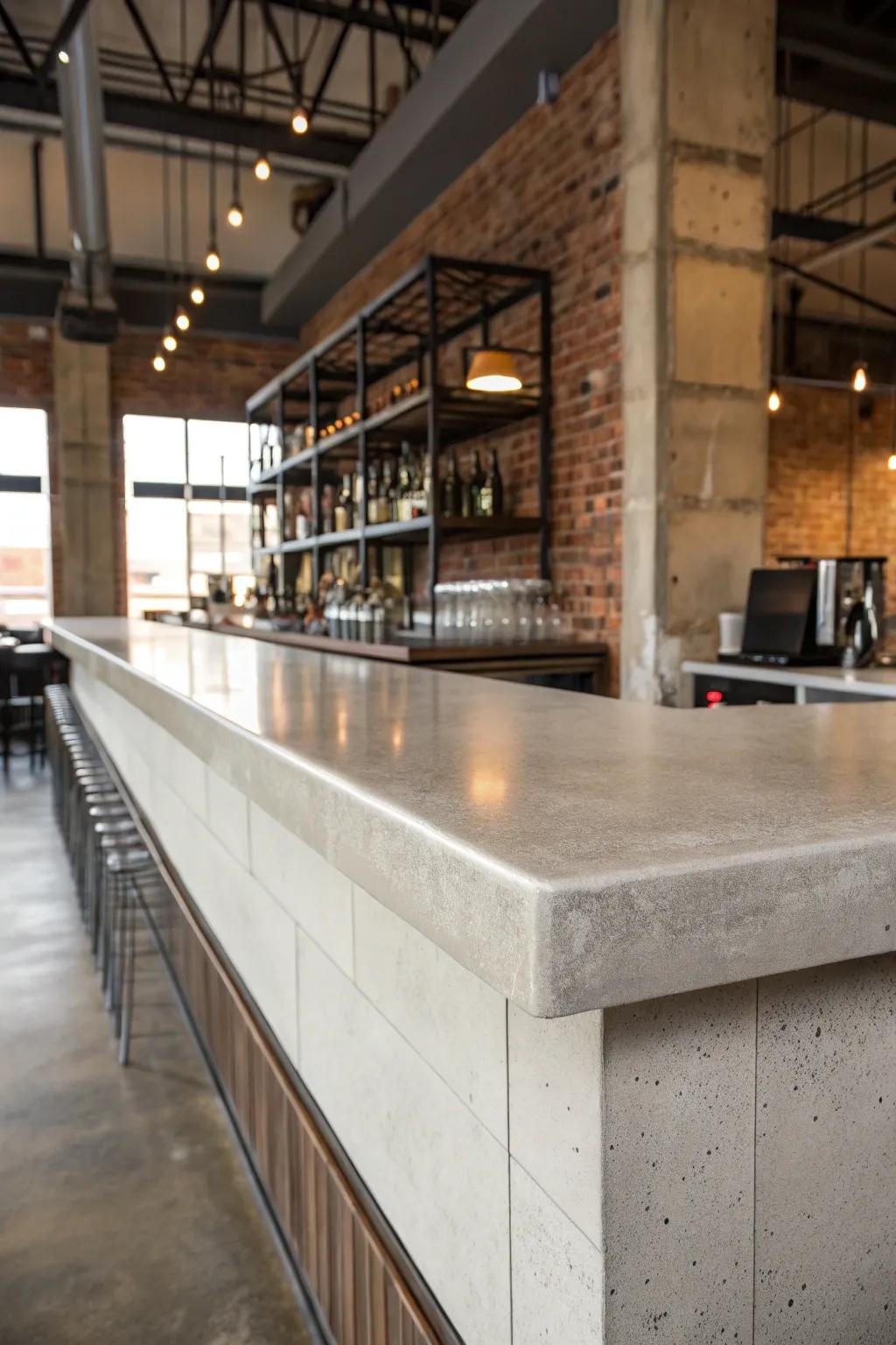 Concrete combines modern style with industrial durability.