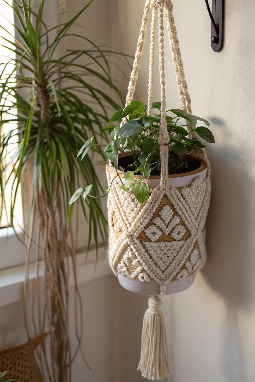 Elevate your greenery with a touch of handmade elegance. ð¿â¨ #CrochetCraft #ScandiBoho