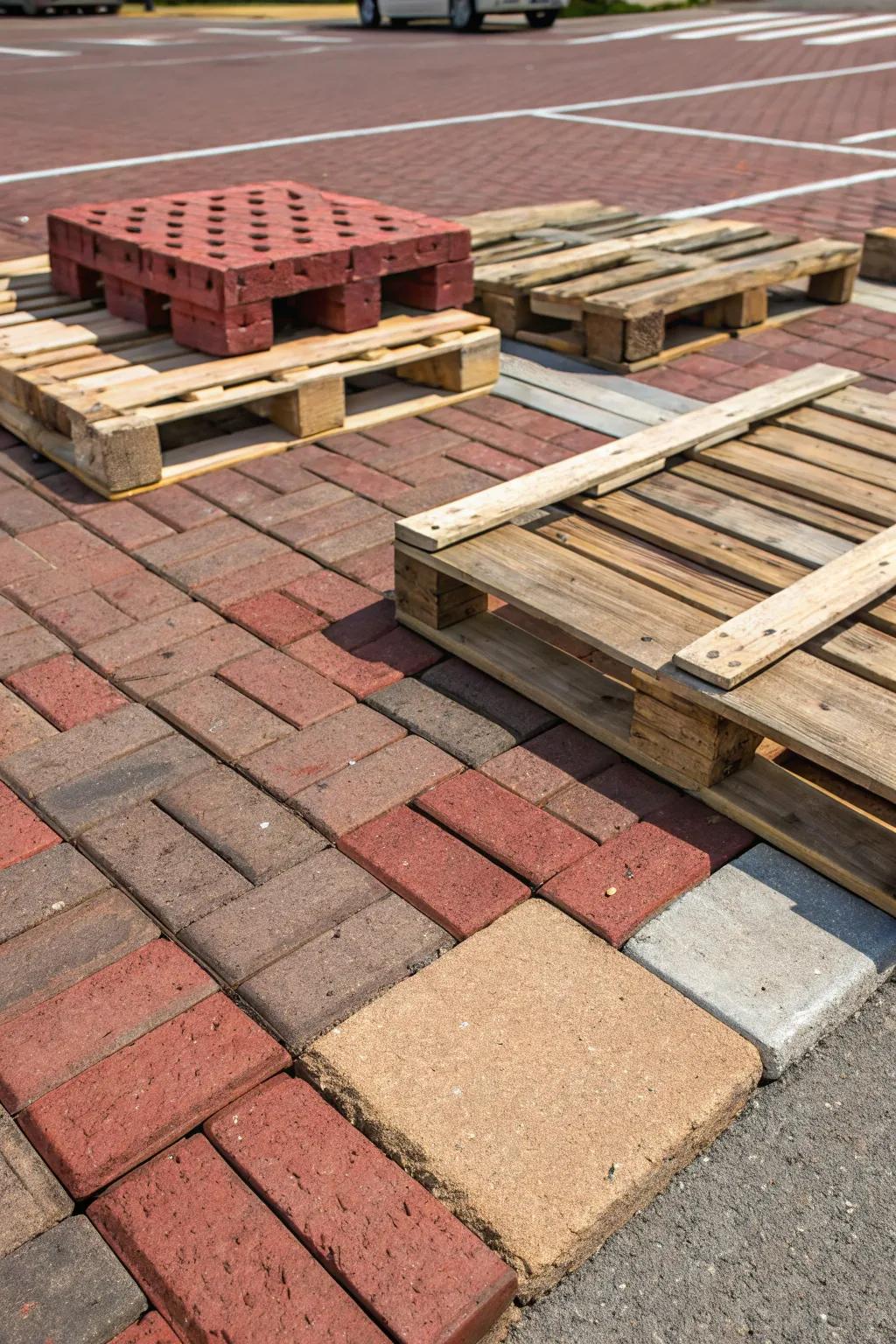 Transform your space with character and sustainability using recycled bricks and pallets.