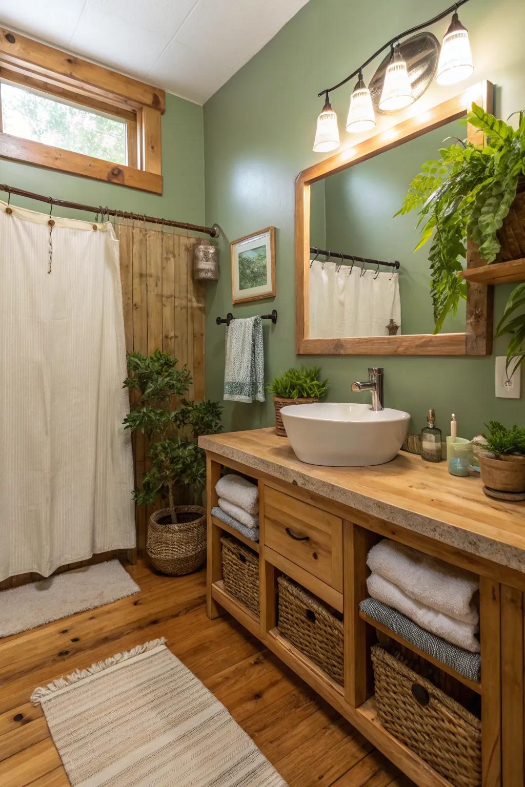 Eco-friendly decor adds style and teaches sustainability in the bathroom.