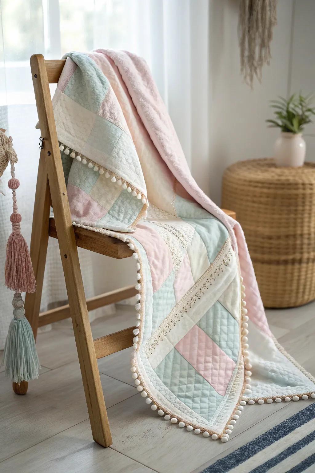 Wrap your little one in cozy elegance with this handmade flannel baby blanket, perfect for a minimalist nursery.
