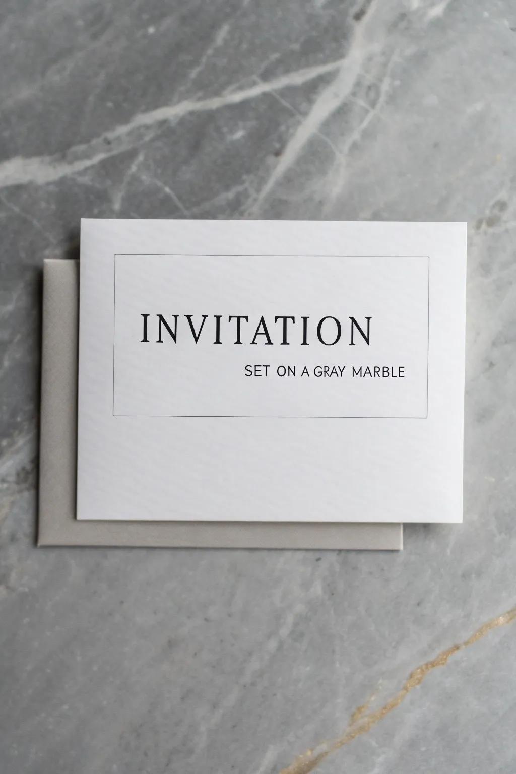 A modern minimalist invitation with clean and bold text.