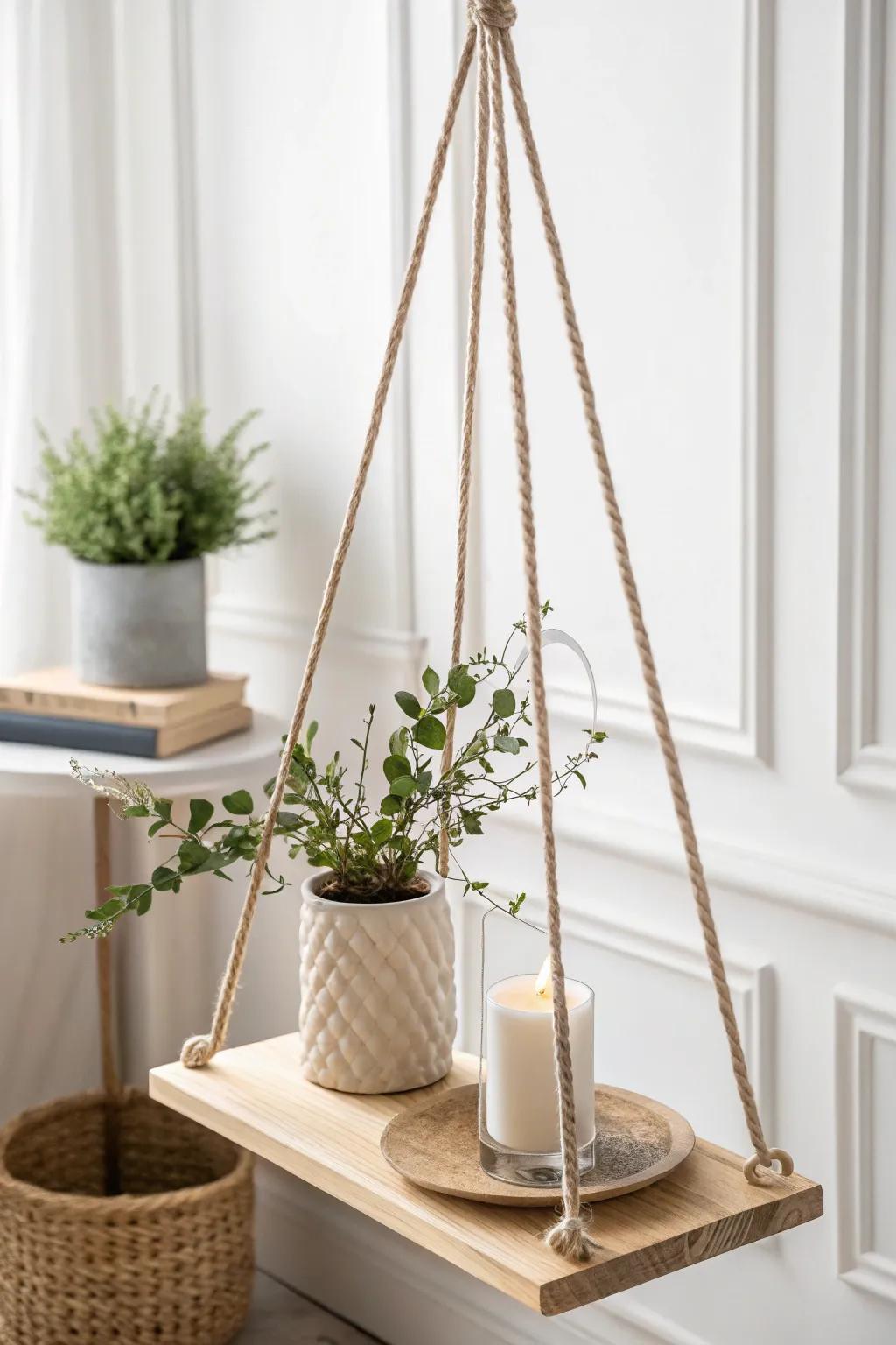 Elevate your space with this chic DIY hanging tableâperfect for adding style and function to small rooms.