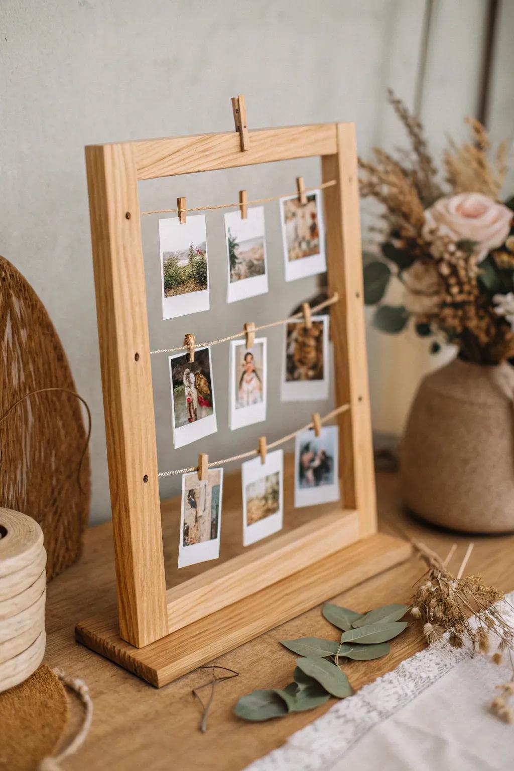 Capture memories with a touch of elegance: Create your own minimalist photo display for Valentine's Day.