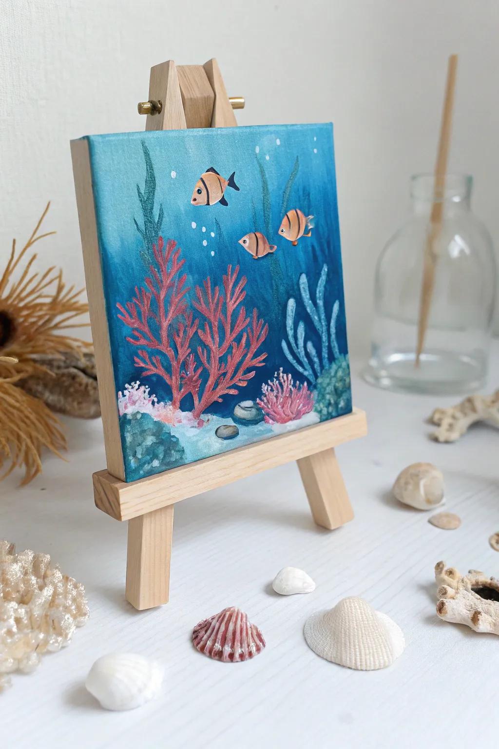 Bring the ocean's tranquility indoors with this stunning mini canvas masterpiece.