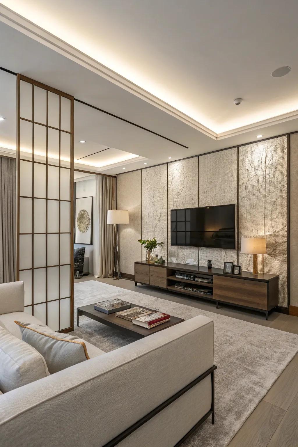 Minimalist panels for a sleek and modern space.