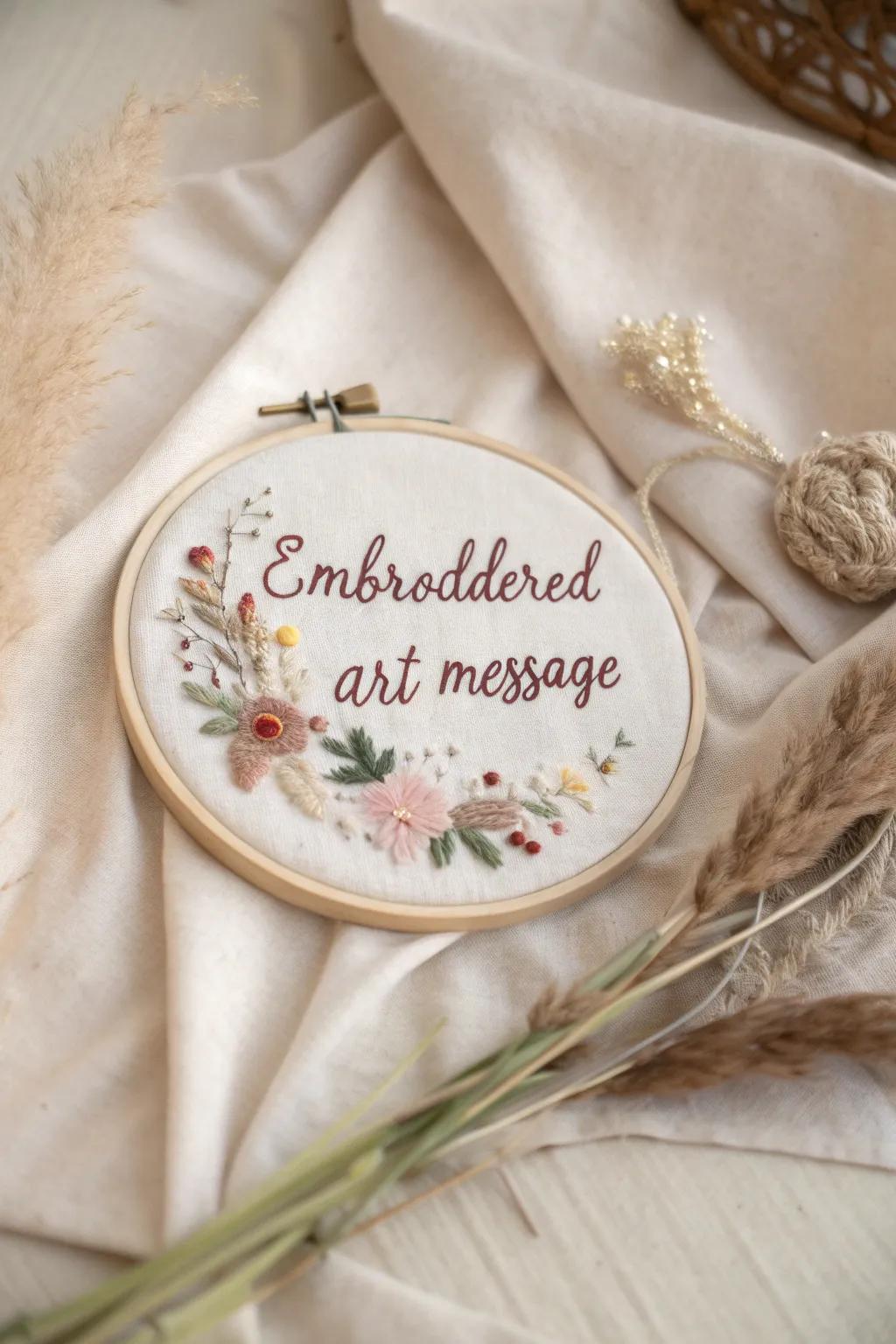 Capture the art of heartfelt expression with a beautifully stitched embroidery hoop, a perfect blend of simplicity and elegance.