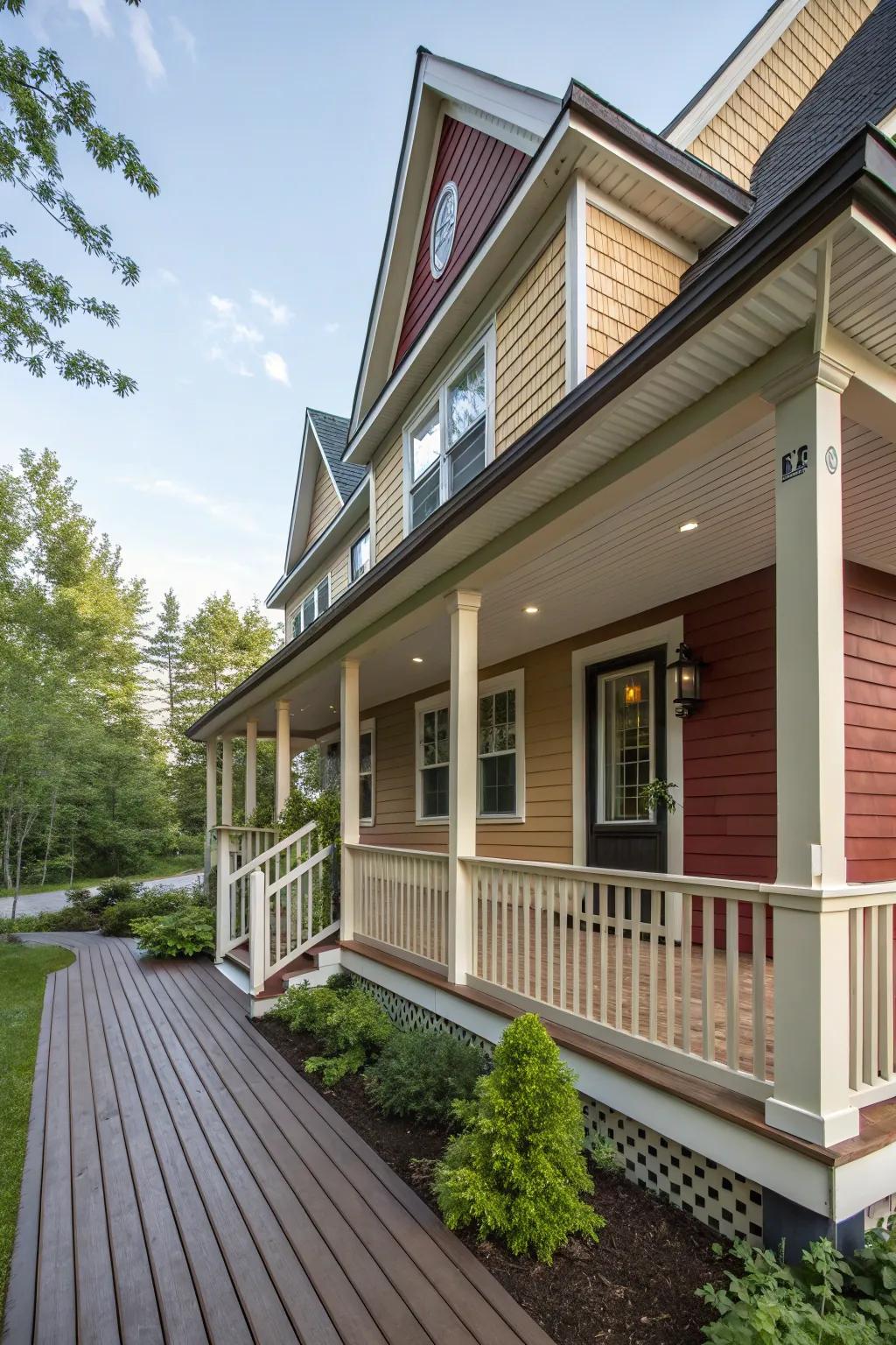A welcoming home with a highlighted wrap-around porch.